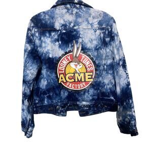 Looney Tunes Members Only Denim Tie Dye Trucker Jean Jacket sz M